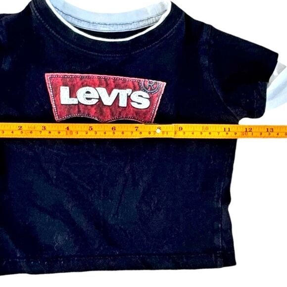 Levi’s Baby Boys Kids Long Sleeve Crewneck Black Graphic Logo Tee. 12 Months. - Picture 4 of 5